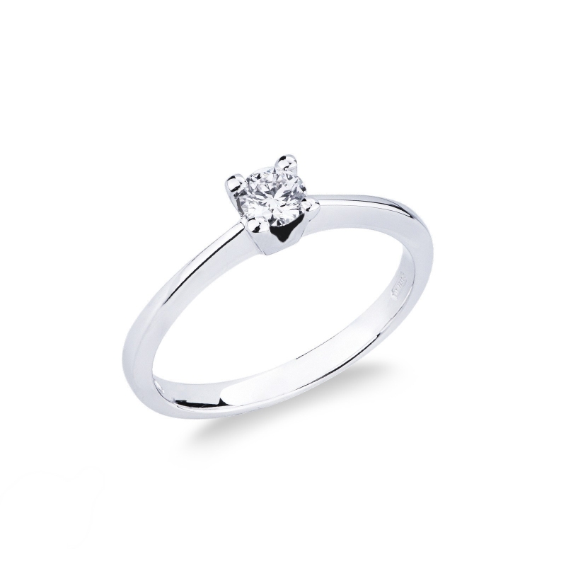 Anello Solitario 0,25 ct Gioia in Oro Bianco 18k