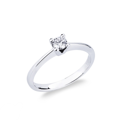 Anello Solitario 0,25 ct Gioia in Oro Bianco 18k