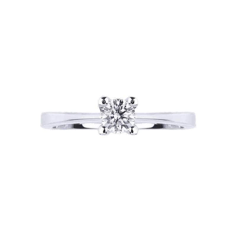 Solitario Anello Gioia 0,30 ct in Oro Bianco