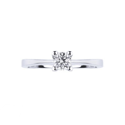 Solitario Anello Gioia 0,30 ct in Oro Bianco