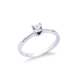 Solitario Anello Gioia 0,30 ct in Oro Bianco