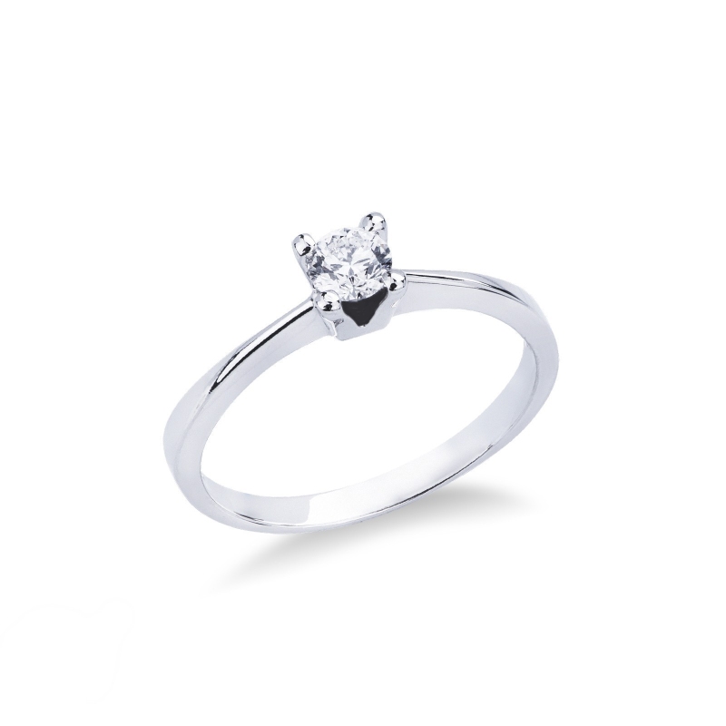 Solitario Anello Gioia 0,30 ct in Oro Bianco