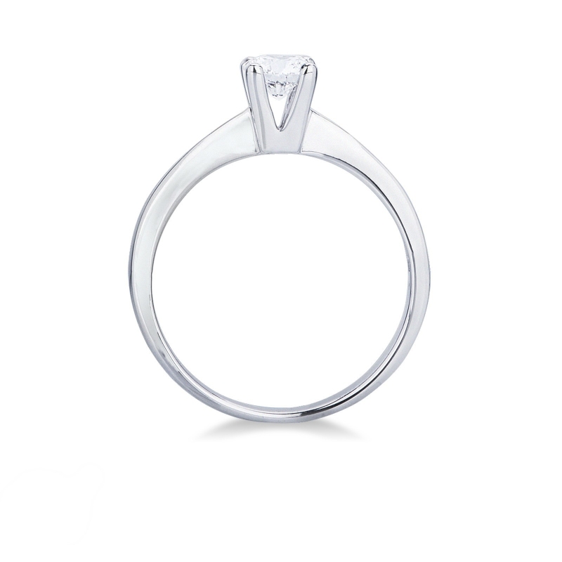 Solitaire ring in white gold 18k with diamond, ct 0,40