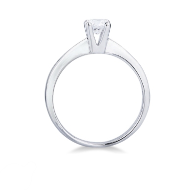 Solitaire ring in white gold 18k with diamond, ct 0,40
