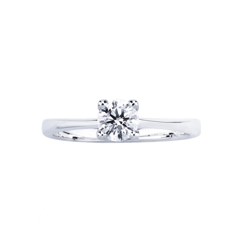 Solitaire ring in white gold 18k with diamond, ct 0,40