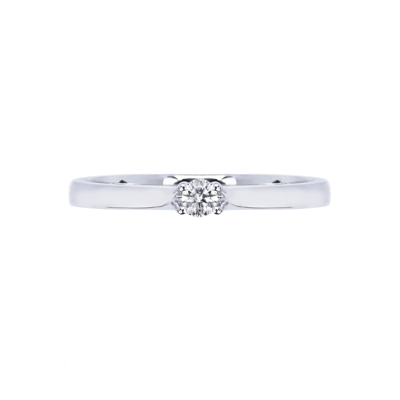 4 claw solitaire ring with a 0,10 ct diamond 