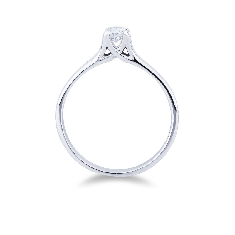 4 claw solitaire diamond ring 0,25 ct white gold 18k