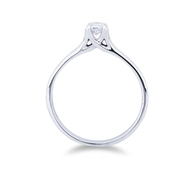 4 claw solitaire diamond ring 0,25 ct white gold 18k