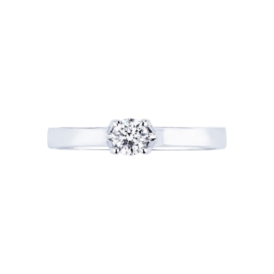 4 claw solitaire diamond ring 0,25 ct white gold 18k