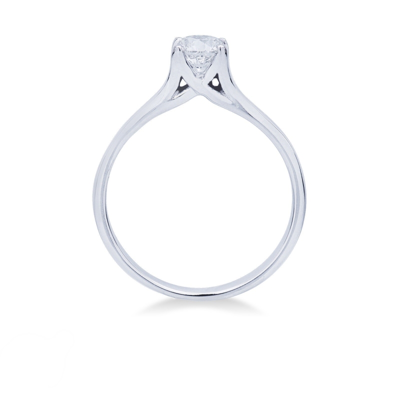 4 claw white gold 18k solitaire diamond ring 0,50 ct