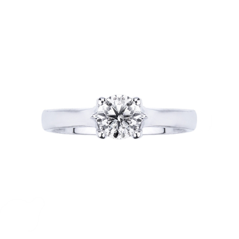 4 claw white gold 18k solitaire diamond ring 0,50 ct
