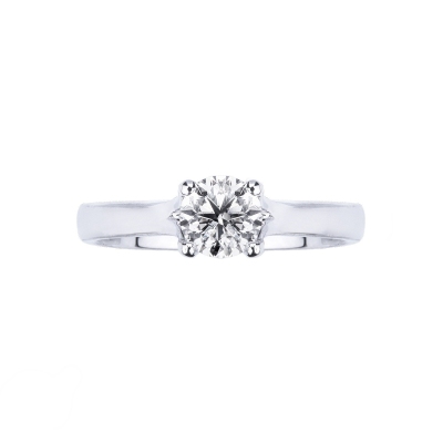 4 claw white gold 18k solitaire diamond ring 0,50 ct