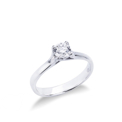 4 claw white gold 18k solitaire diamond ring 0,50 ct