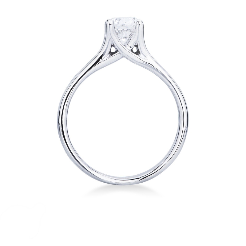 Solitaire ring in white gold 18k with central diamond