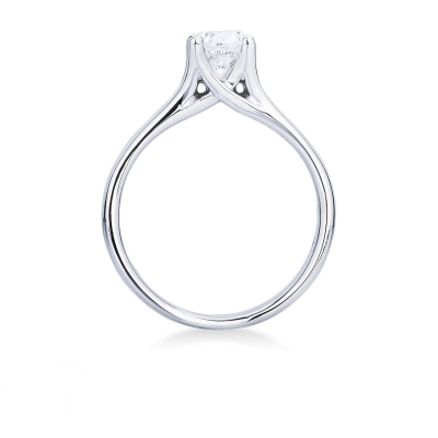 Solitaire ring in white gold 18k with central diamond