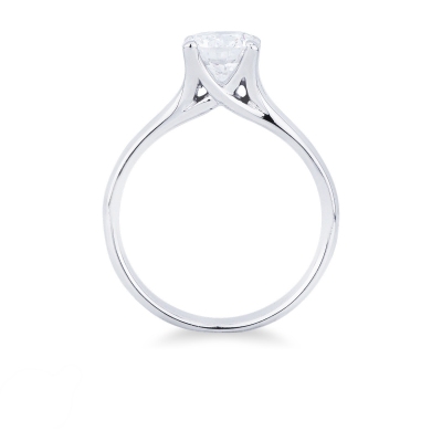 Anello solitario in oro bianco 18k con diamante da 0.90 ct