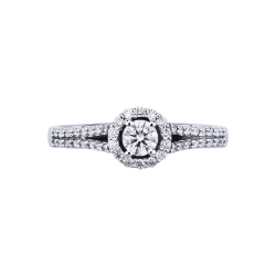 Solitaire ring white gold 18k with diamonds 2