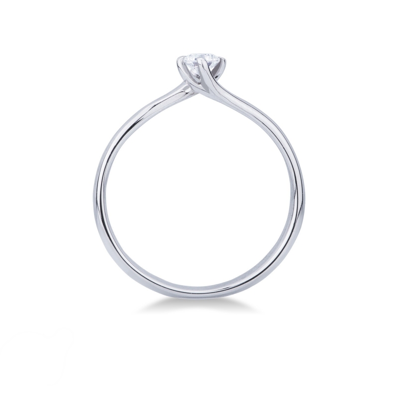 4 claw Solitaire diamond ring 0,15 ct Valentino Model white gold 18k