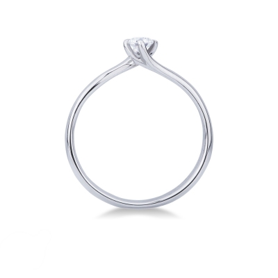 4 claw Solitaire diamond ring 0,15 ct Valentino Model white gold 18k