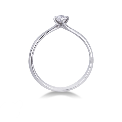 4 claw solitaire diamond ring 0,20 ct white gold 18k