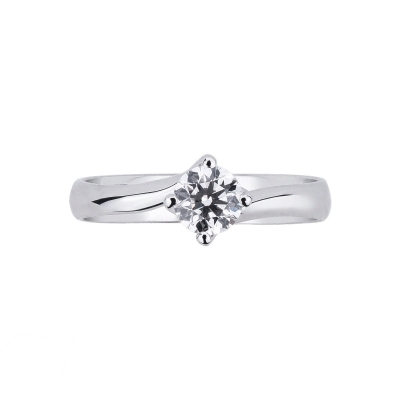 Anello fidanzamento Abbraccio 0,50 ct Oro Bianco 