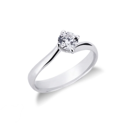 Anello fidanzamento Abbraccio 0,50 ct Oro Bianco 