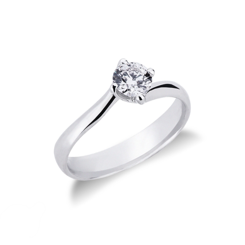 Anello fidanzamento Abbraccio 0,50 ct Oro Bianco 