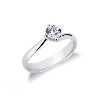 Anello fidanzamento Abbraccio 0,50 ct Oro Bianco 