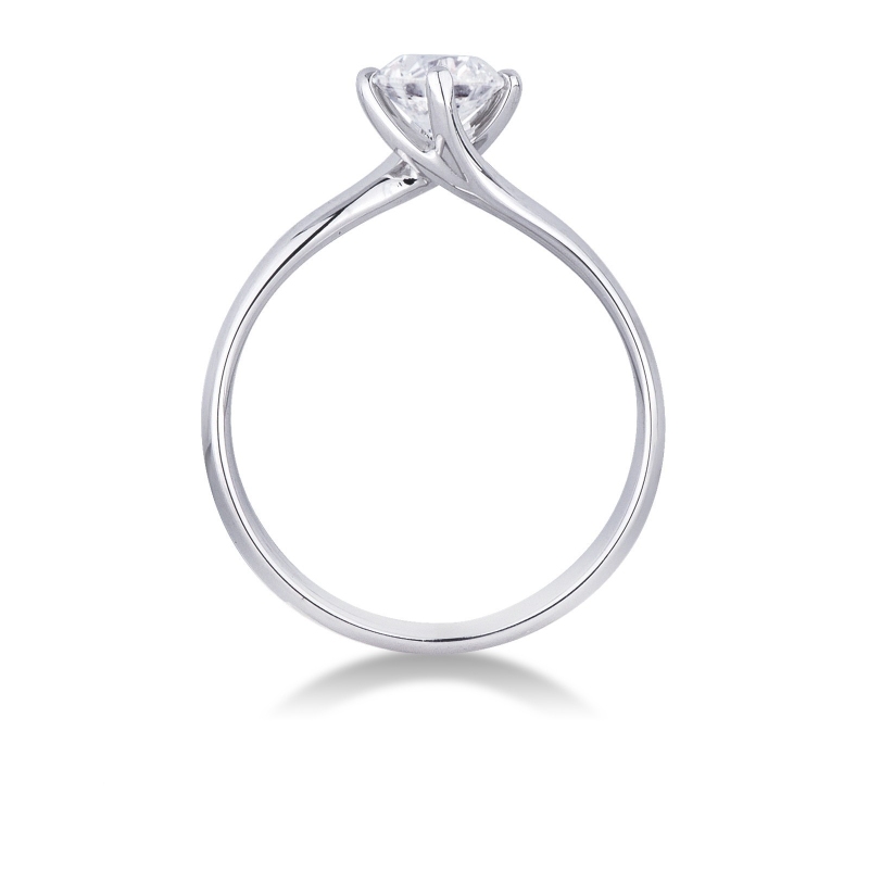 4 claw solitaire diamond ring white gold 18k 0,70 ct