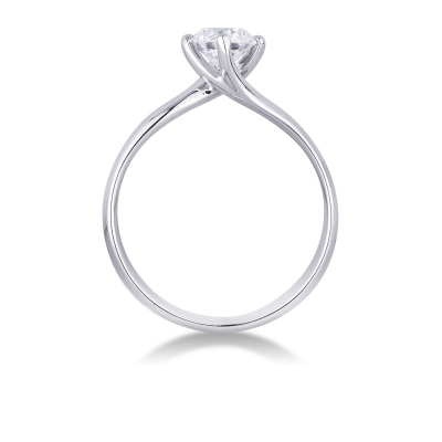 4 claw solitaire diamond ring white gold 18k 0,70 ct