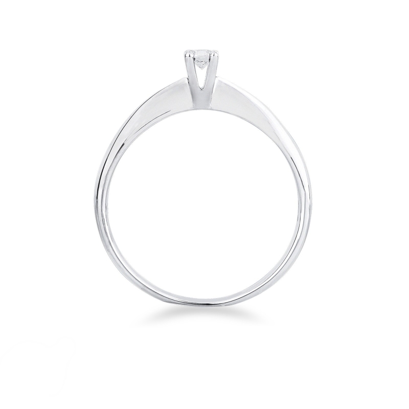 Solitaire diamond ring 0,10 ct white gold 18k