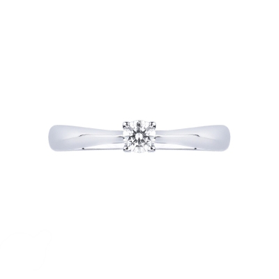 4 claw solitaire ring linear pattern model with a 0,15 ct diamond 
