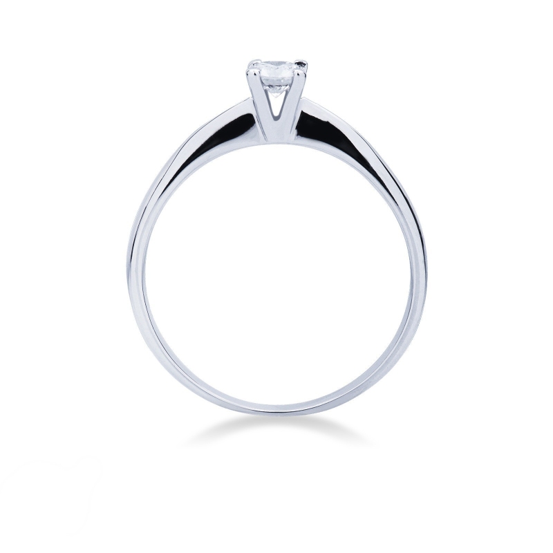 White gold 18k 4 claw solitaire diamond ring 0,20 ct