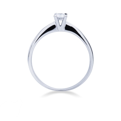 White gold 18k 4 claw solitaire diamond ring 0,20 ct