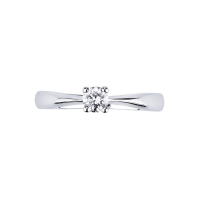 Solitaire diamond ring 0,25 ct white gold 18k