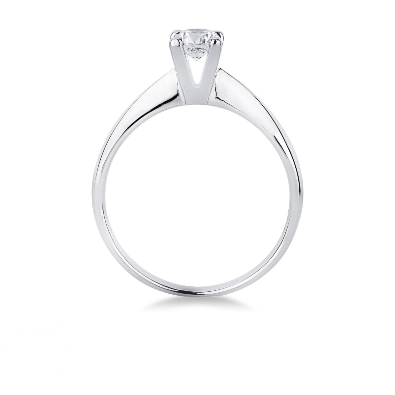 White gold 18k 4 claw solitaire ring with a 0,40 ct diamond