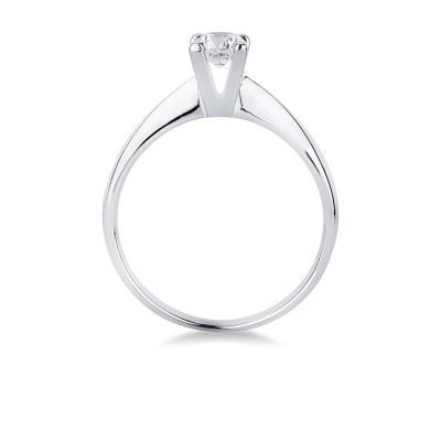 White gold 18k 4 claw solitaire ring with a 0,40 ct diamond