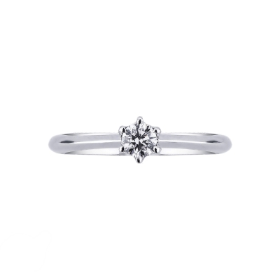 Solitario Regina 0,20 ct in Oro Bianco 18k