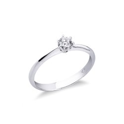 Solitario Regina 0,20 ct in Oro Bianco 18k