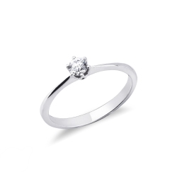 Anello Solitario Regina 0,25 ct in Oro Bianco 18k