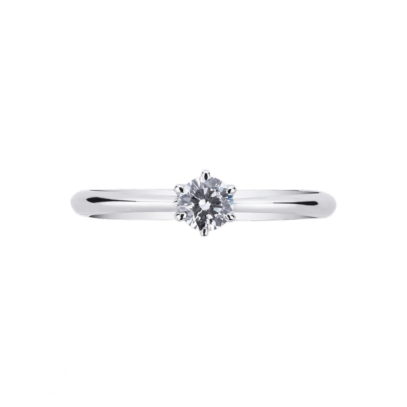  Solitario Regina 0,30 ct in Oro Bianco 18k