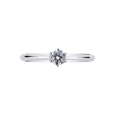  Solitario Regina 0,30 ct in Oro Bianco 18k