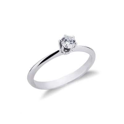  Solitario Regina 0,30 ct in Oro Bianco 18k