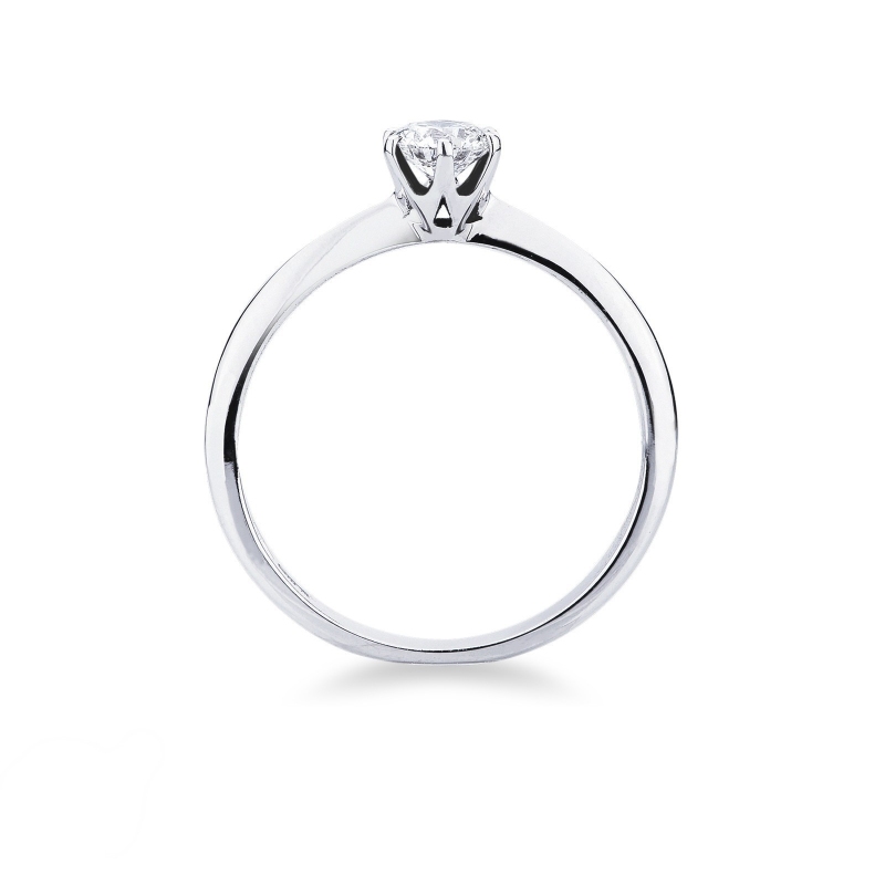 Solitario in oro bianco 18k con diamante di 0.40 ct