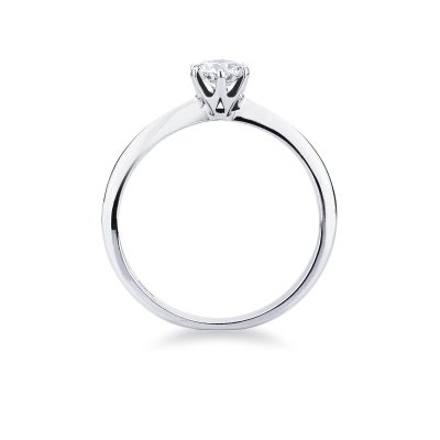Solitario in oro bianco 18k con diamante di 0.40 ct
