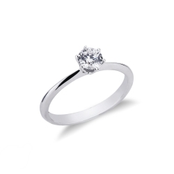 Anello fidanzamento Regina 0,50 ct Oro Bianco