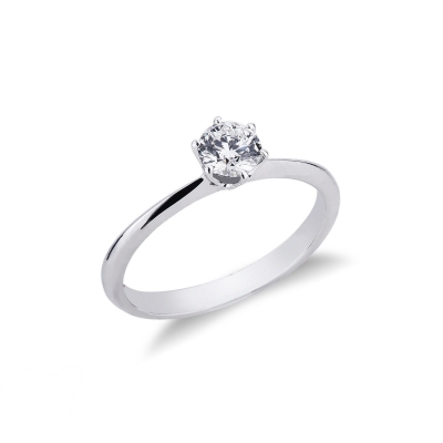 Anello fidanzamento Regina 0,50 ct Oro Bianco