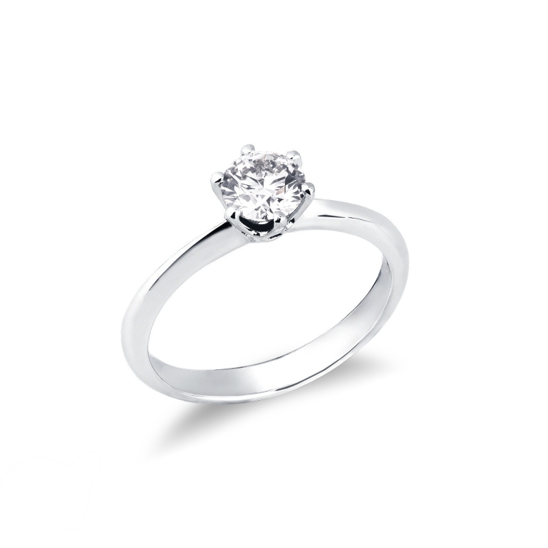 Anello fidanzamento Regina 0,70 ct Oro Bianco