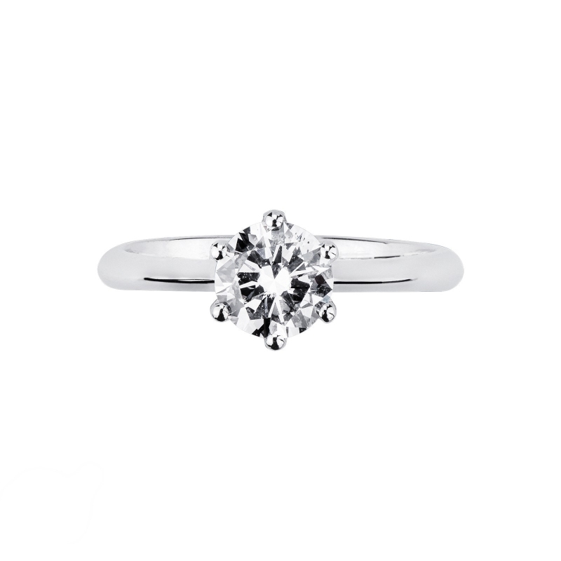 Anello fidanzamento Regina Oro Bianco 0,90 ct