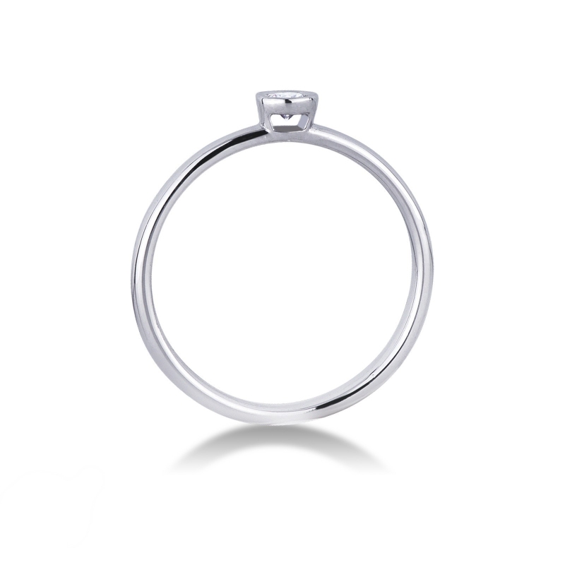 Anello Solitario Sguardo 0,10 ct Oro Bianco 